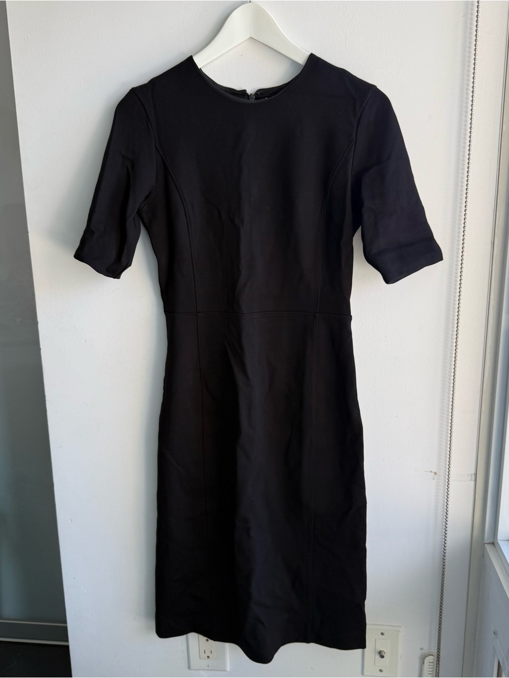 Babaton Black Short-Sleeve Midi Dress
